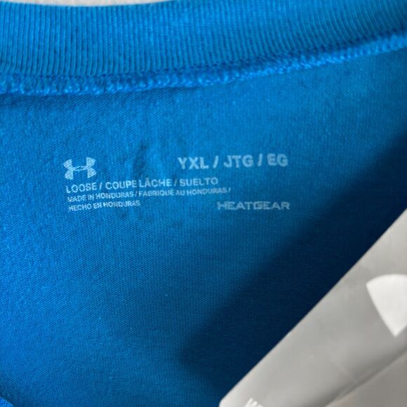 UNDER ARMOUR Youth XL Boy's Baseball Gradient Graphic Blue Loose Fit T Shirt #F - Picture 3 of 3